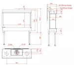 Dujinis židinys NV120H F3, aukštu trijų pusių stiklu (1124x242x614)