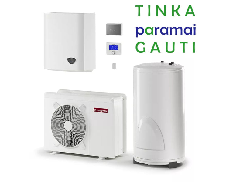 Šilumos siurblys Oras-Vanduo Ariston Nimbus, Flex, 90 S Net 14 kW Φ3, su 180 (177 l) vandens šildytuvu ir Wi-Fi