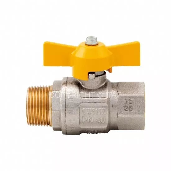 Rutulinis ventilis ITAP LONDON dujoms, d, vidus-išorė, trumpa rankena, 1/2''