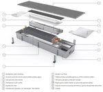 Įleidžiamas grindinis šildymo/vėdinimo konvektorius FCH 170x32x13, su ventiliatoriumi, be valdymo bloko