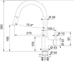 Plautuvės maišytuvas Franke Lina, su ištraukiamu dušeliu, onikso (juoda)