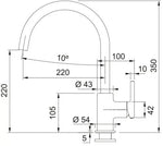 Plautuvės maišytuvas Franke Lina XL, be ištraukiamo dušelio, chromas