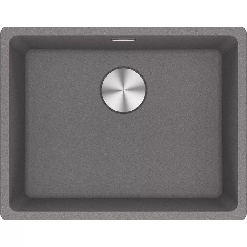 Po stalviršiu montuojama granitinė plautuvė Franke Maris, MRG 110-52, Steingrau, rankinis ventilis