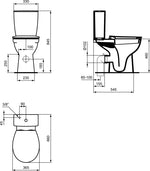 Pastatomas WC Ideal Standard Eurovit, paaukštintas, su dangčiu