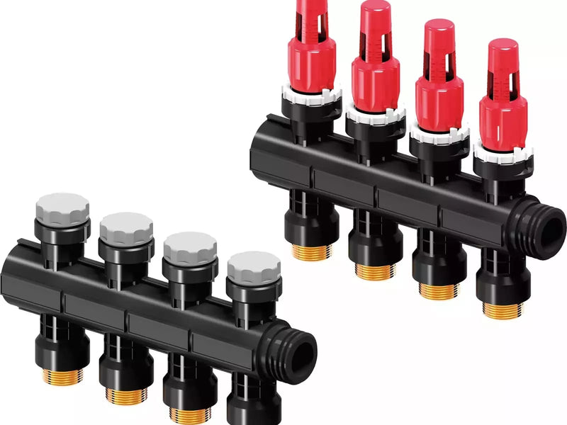 Šildymo sistemos kolektorius Uponor Vario Plus, su debitomačiais, 4 kontūrų