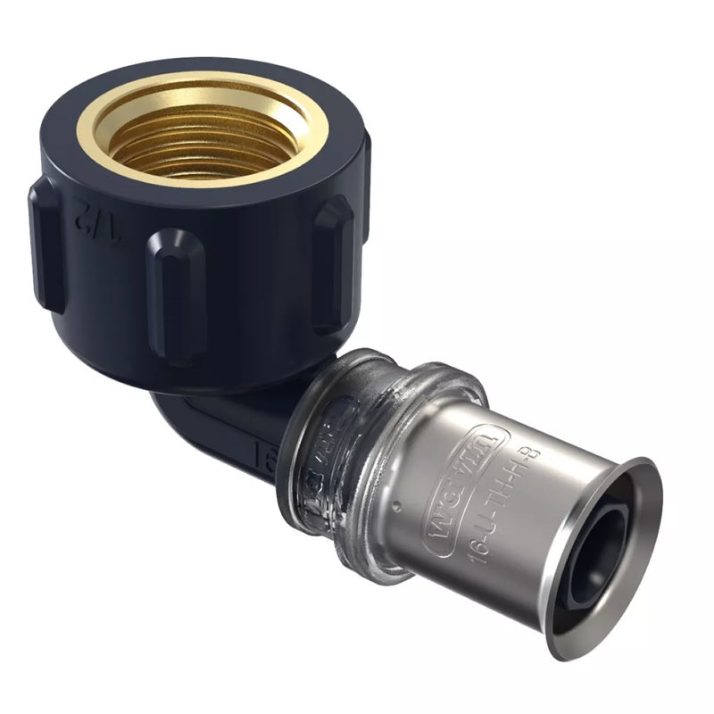 Presuojama alkūnė Wavin Tigris su sriegiu, vidinis, d16-1/2'', 90°