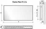 Radiatorius PURMO FC 21s, 400-1000, pajungimas šone