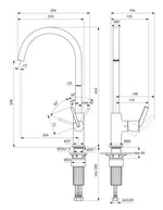 Plautuvės maišytuvas Ideal Standard, GUSTO SQUARE, šlifuoto paviršiaus, silver storm