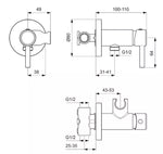 Potinkinis bidetės maišytuvas Ideal Standard, Concept100