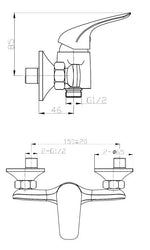 Dušo maišytuvas S-Line Pro, chromuotas, su dušo komplektu