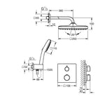 Termostatinis potinkinio dušo maišytuvas Grohtherm su Tempesta 250 Cube, be vid. montav, d