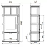 Plieninė krosnelė Thorma Landshut Top III, su kapučino spalvos keramika