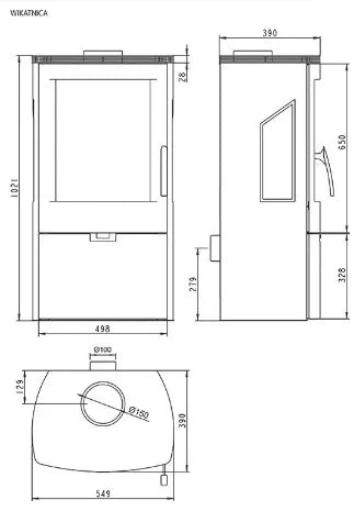Plieninė krosnelė Thorma Wikantica, pilkos spalvos
