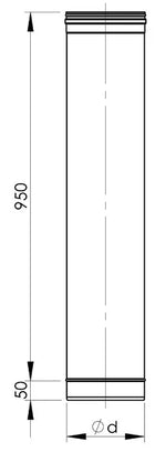 Apvalus įdėklas HeatUp NP d.130, L-1.0m (H111 1 1001 0130 100)