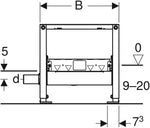 Sieninis dušo latakas Geberit Duofix 50mm hidrouždoris, d50 išbėgimas