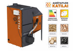 Granulinis katilas Pelemax 100 kW, komplekte su rotaciniu 70 kW degikliu, 1000 l bunkeriu