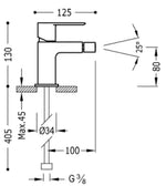 Bidė maišytuvas LOFT Colors su d.v., juoda/chromas 836 lt