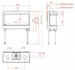 Dujinis židinys MERIDIAN M, trijų pusių stiklu