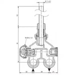 Rankšluosčių džiovintuvo pajungimo mazgas HERZ VUA-40, Apatinis kampinis pajungimas, be apvado