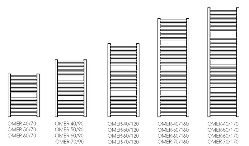 Juodojo metalo gyvatukas Instal Projekt OMEGA R, OMER-50/120, baltas