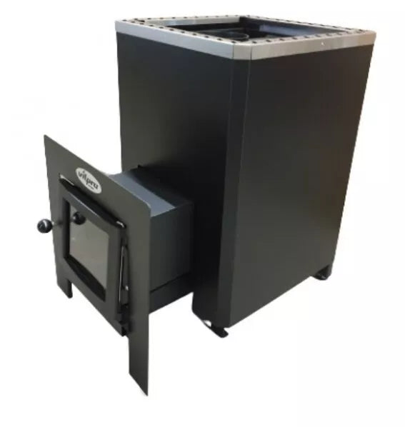 Pirties krosnelė FLAMO-14-L-V 14 kW su išorine pakura