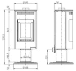 Plieninė krosnelė Thorma Andorra Exclusive, lenktu stiklu, su koja