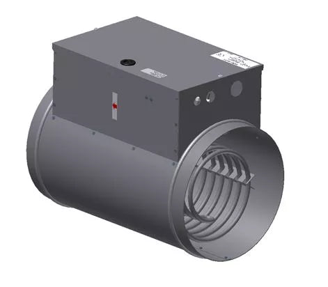 Kanalinis šildytuvas EKBS 125 1.20kW 230V/1 su impulsiniu reguliatoriumi ir kan. temp. jutikliu TG-K330