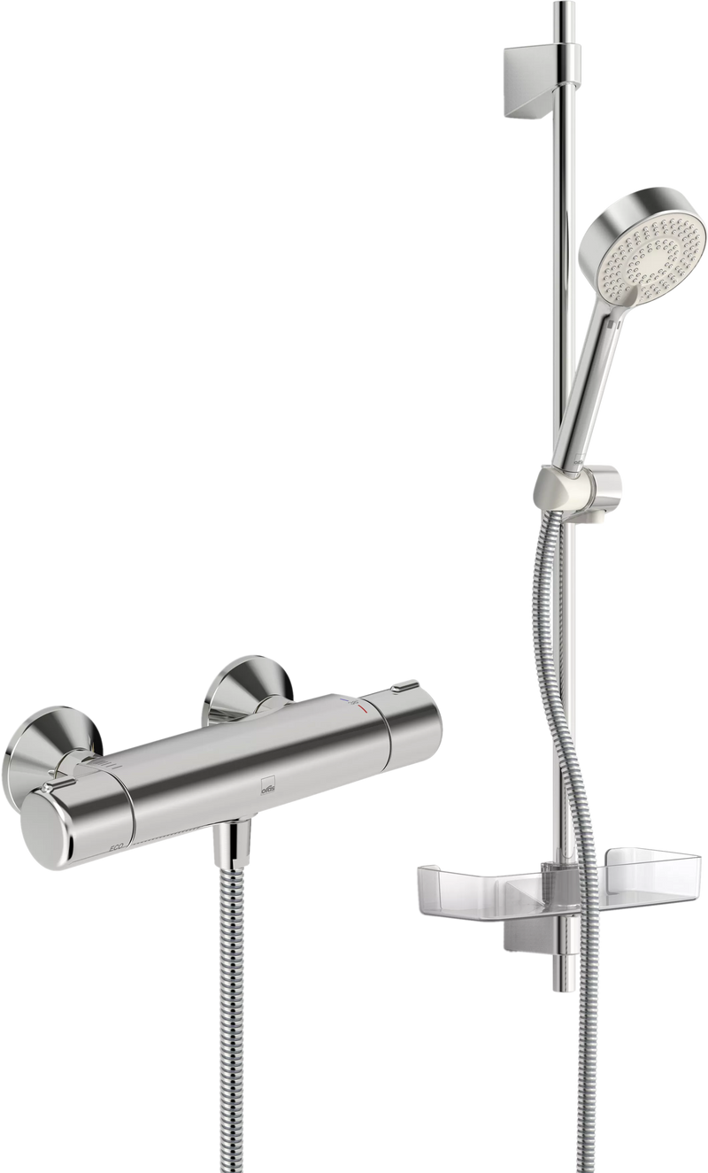 Termostatinis dušo maišytuvas Nova su dušo komplektu Apollo (7460U+544)