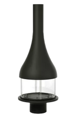 Plieninis židinys Bordelet Marina 993, centrinis, su stiklu