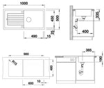 Plautuvė BLANCOZIA XL 6S, 1000x500 mm, antracitas