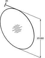 Veidrodis Ideal Standard Conca Round 100 cm, su LED apšvietimu