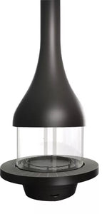 Plieninis židinys Bordelet Alexia 995, centrinis, su stiklu