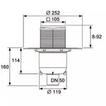 TECEdrainpoint S 130 vertikalus trapo komplektas