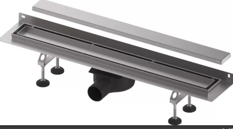 TECElinus dušo latako komplektas su dvipusėmis grotelėmis steel/plate , su užlenktu flanšu 700mm