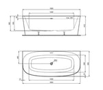 Ideal Standard Dea Duo prie sienos statina akrilinė vonia 180x80 cm su Click-Clack nuotekų vožtuvu, vidus ir išorė mati