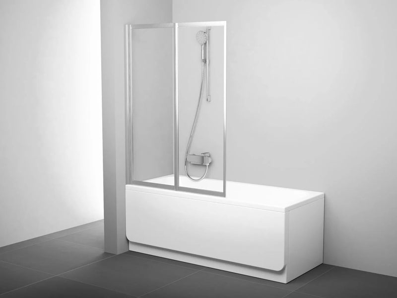 Sulankstoma vonios sienelė Ravak, VS2 105, satinas+stiklas Transparent