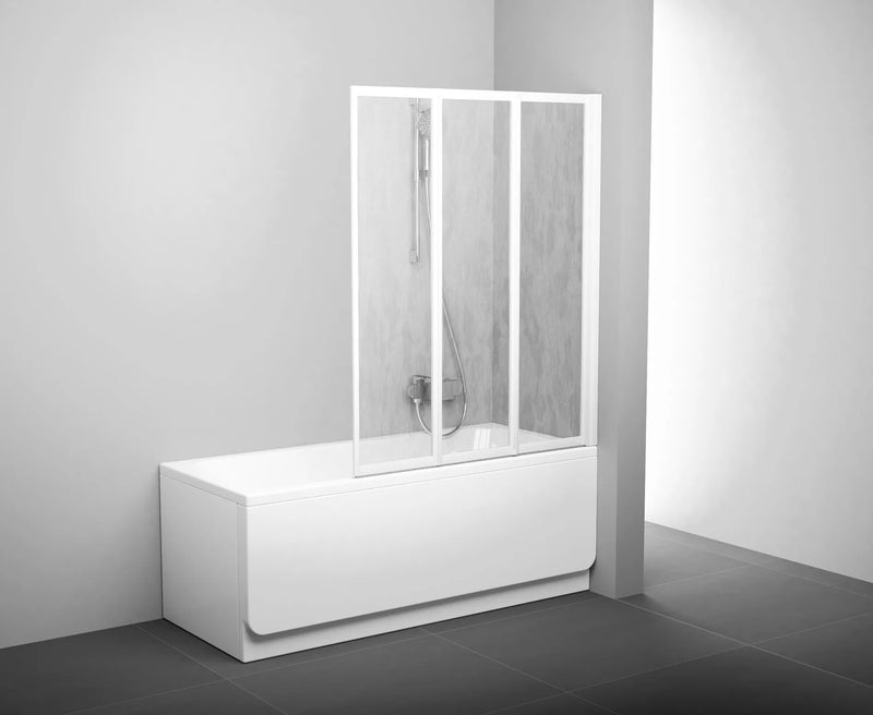 Sulankstoma vonios sienelė Ravak, VS3 100, balta+plastikas Rain