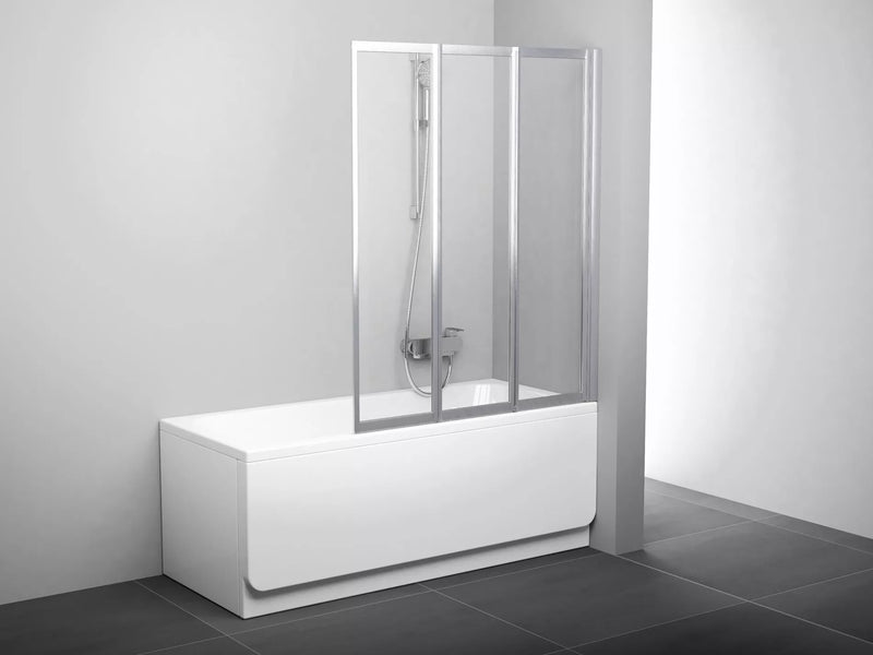 Sulankstoma vonios sienelė Ravak, VS3 130, satinas+stiklas Transparent