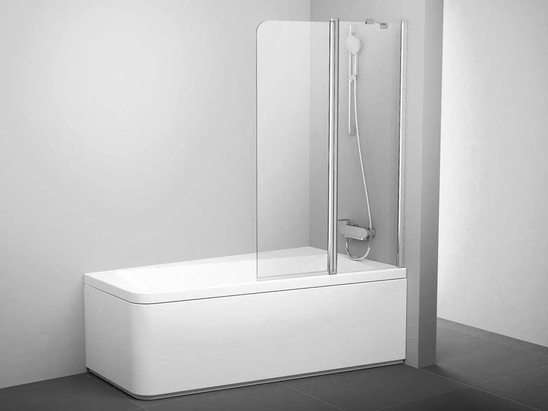 Varstoma vonios sienelė Ravak 10°, 10CVS2-100 R blizgi+stiklas Transparent