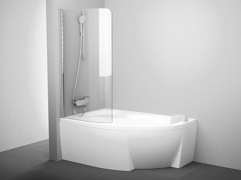 Vonios sienelė Ravak Rosa, CVSK1 160/170, L blizgi+stiklas Transparent