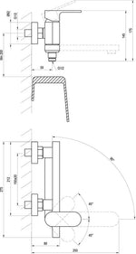 Sieninis vonios maišytuvas Ravak Chrome, CR 022.20BL, juodas