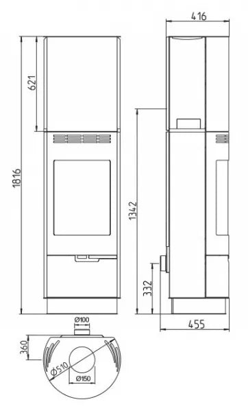 Plieninė krosnelė Thorma Sevilla, juoda