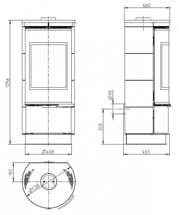 Plieninė krosnelė Thorma Andorra Serpentino Plus, su akmens apdaila