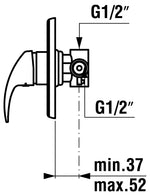 Potinkinis dušo maišytuvas LYRA, chromuotas
