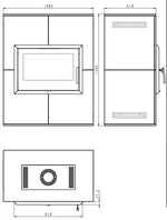 Plieninė krosnelė Thorma Lago, su pilka apdaila komplekte