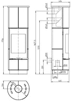 Plieninė krosnelė Thorma Delia Standard, su akmens apdaila