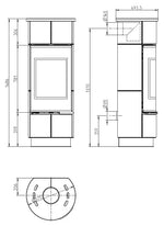 Plieninė krosnelė Thorma Atika Ceramic Standard, su balta keramika