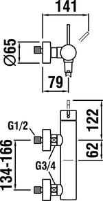 Kartell by LAUFEN dušo maišytuvas su rankiniu dušu, chromas
