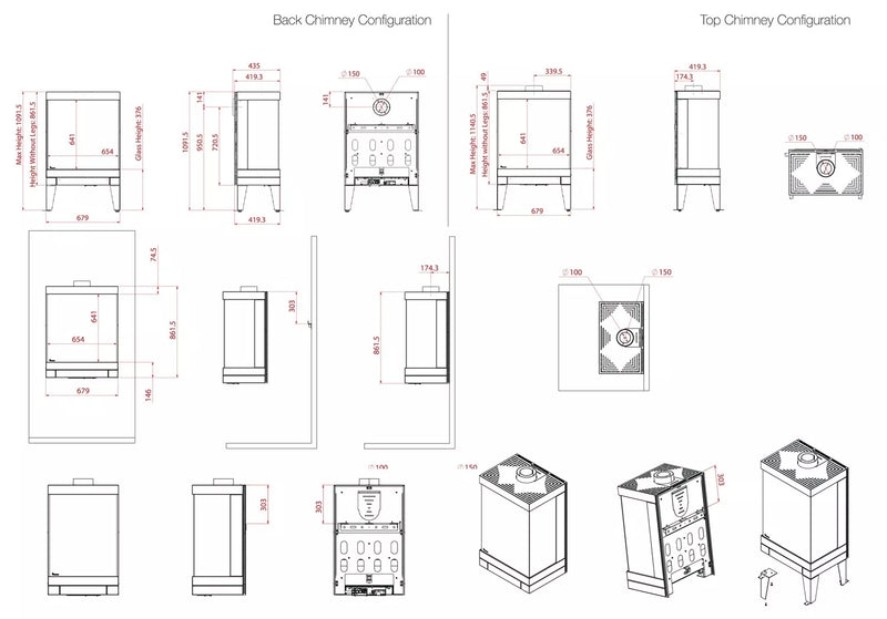 Dujinė krosnelė Akos Sharp