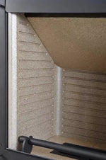 Plieninė krosnelė Thorma Alvesta, pilkos spalvos, akmens apdaila